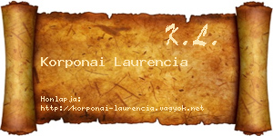 Korponai Laurencia névjegykártya
